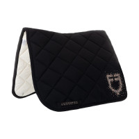 Tapis de selle de dressage Equestro logo en strass Noir