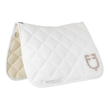 Dressuursingeldek Equestro-logo met strass Wit