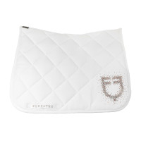 Dressuursingeldek Equestro-logo met strass Wit