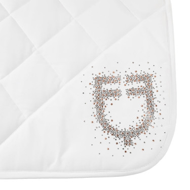Dressuursingeldek Equestro-logo met strass Wit