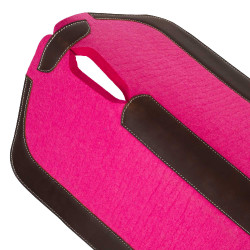 Western zadeldek van vilt met lederen inzetstukken 32"x32" Pool's Fuchsia Roze