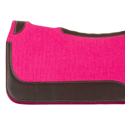Western zadeldek van vilt met lederen inzetstukken 32"x32" Pool's Fuchsia Roze