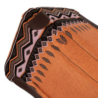 Western zadeldek met leren inzetstukken en synthetische wolvulling Pool's Oranje / bruin Western zadeldek met leren inzetstukken en synthetische wolvulling Pool's Oranje / bruin
