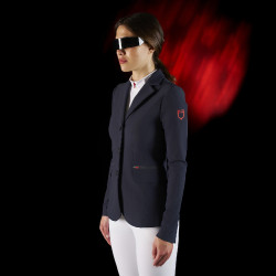 Wedstrijdjas dames Equestro Ridertechnology met thermisch gelaste naden Marine Marineblauw Wedstrijdjas dames Equestro Ridertechnology met thermisch gelaste naden Marine Marineblauw