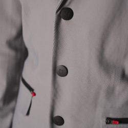 Wedstrijdjas heren Equestro Ridertechnology met thermisch gelaste naden Spotlijster Grijs