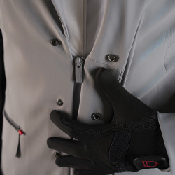 Wedstrijdjas heren Equestro Ridertechnology met thermisch gelaste naden Spotlijster Grijs