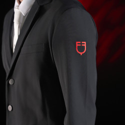 Wedstrijdjas heren Equestro Ridertechnology met thermisch gelaste naden Zwart