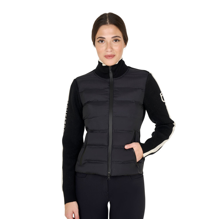 Equestro damesjas van nylon en breiwerk met ritssluiting