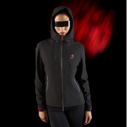 Waterdichte damesjas Equestro Ridertechnology met rits Zwart