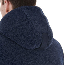 Waterdichte herenjas met inzetstukken van Teddy Equestro-stof Marineblazer Marineblauw