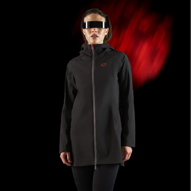 Lange waterdichte jas voor dames Equestro Ridertechnology
