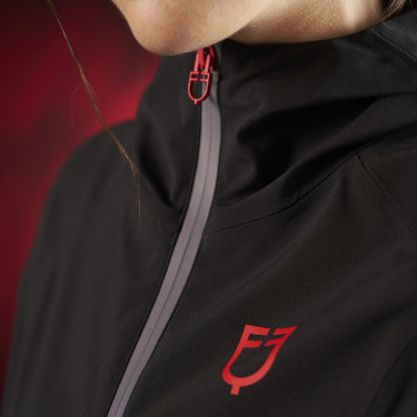 Lange waterdichte jas voor dames Equestro Ridertechnology Zwart