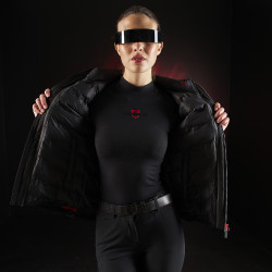 Lange waterdichte jas voor dames Equestro Ridertechnology Zwart