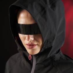 Lange waterdichte jas voor dames Equestro Ridertechnology Zwart