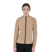 Dames softshell jas in gewatteerde technische stof Equestro Wierook Beige Dames softshell jas in gewatteerde technische stof Equestro Wierook Beige