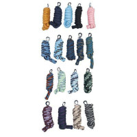 Dubbele gevlochten longeerlijn met musketon HKM Willekeurig Blauw Dubbele gevlochten longeerlijn met musketon HKM Willekeurig Blauw