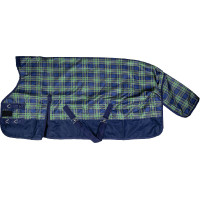 Highneck deken HKM Cleveland check 600D fleece Marine / groen / ruitjes