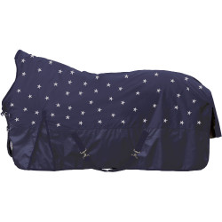 Highneck deken HKM Cleveland Stars 600D gevoerd met fleece Donkerblauw Highneck deken HKM Cleveland Stars 600D gevoerd met fleece Donkerblauw