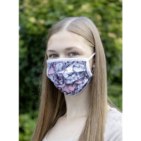 HKM bedrukte stoffen maskers Lichtgrijs / roze