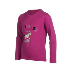 Lange mouwen polo Polly HKM kind Magenta Roze