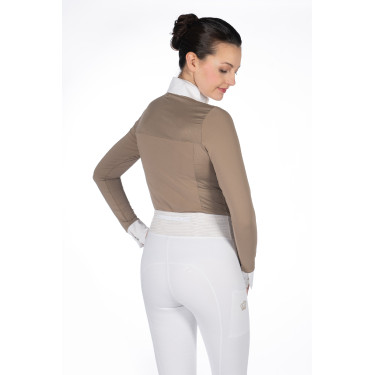 Wedstrijdpolo Virginia lange mouwen dames HKM Taupe Bruin Wedstrijdpolo Virginia lange mouwen dames HKM Taupe Bruin