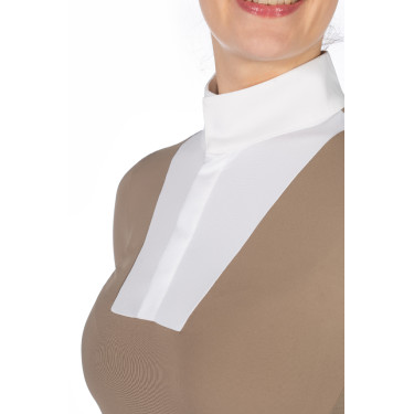 Wedstrijdpolo Virginia lange mouwen dames HKM Taupe Bruin Wedstrijdpolo Virginia lange mouwen dames HKM Taupe Bruin