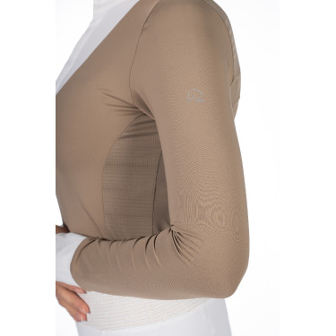 Wedstrijdpolo Virginia lange mouwen dames HKM Taupe Bruin Wedstrijdpolo Virginia lange mouwen dames HKM Taupe Bruin
