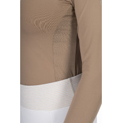 Wedstrijdpolo Virginia lange mouwen dames HKM Taupe Bruin Wedstrijdpolo Virginia lange mouwen dames HKM Taupe Bruin