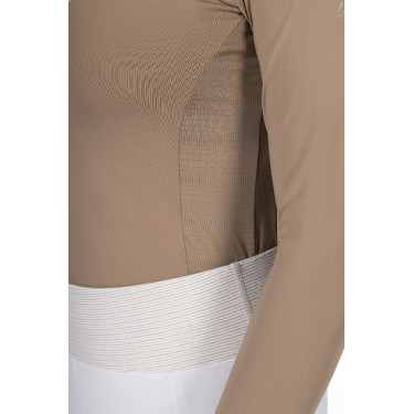 Wedstrijdpolo Virginia lange mouwen dames HKM Taupe Bruin Wedstrijdpolo Virginia lange mouwen dames HKM Taupe Bruin