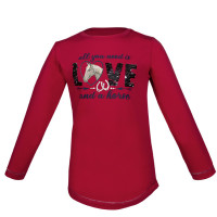 Lange mouwen T-shirt Love Horses HKM kind Kers Rood Lange mouwen T-shirt Love Horses HKM kind Kers Rood