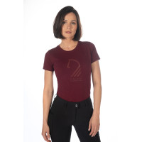 T-shirt Livigno Horse Head femme HKM Bordeaux T-shirt Livigno Horse Head femme HKM Bordeaux