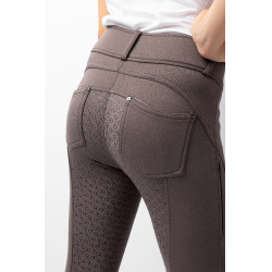 Thermische rijbroek full grip Horze Rhea kind achterzakken Bruine valk