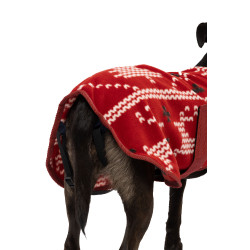 Kerstdeken hond Horze Rood
