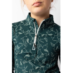 Trainings-T-shirt Pegasus kind Horze Donkergroen waterkleur