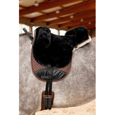 Schapenvacht zadeldek Horze Zwart