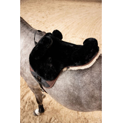 Schapenvacht zadeldek Horze Zwart