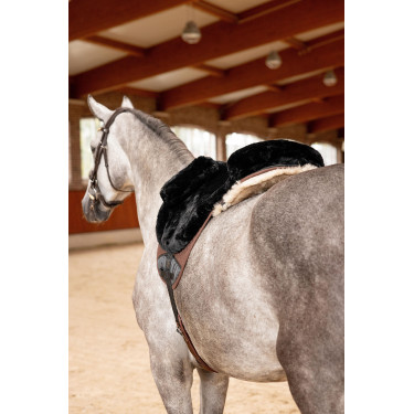 Schapenvacht zadeldek Horze Zwart