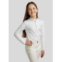 Polo Montar MoEverline junior roze goud lange mouwen Wit