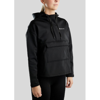 Anorak Montar kwart zip met zak en capuchon dames Zwart
