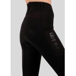 Montar Rebel broek met hoge taille full grip dames Zwart