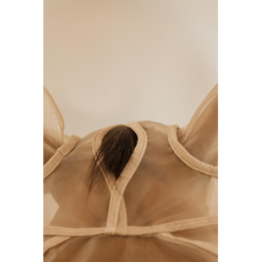 Klassiek anti-vliegenmasker met oren en neuskap Kentucky Beige