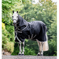 Horseware Amigo® Bravo 12 Plus Lite 0g 1200D deken Noir / gris titanium / argent