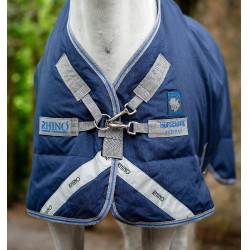 Buitendeken Horseware Rhino® Plus Pony 250g Zwart / titaniumgrijs / klassiek blauw