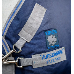 Buitendeken Horseware Rhino® Plus Pony 250g Zwart / titaniumgrijs / klassiek blauw