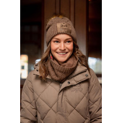 Gebreide halswarmer B Vertigo Faye Bruin modder Beige