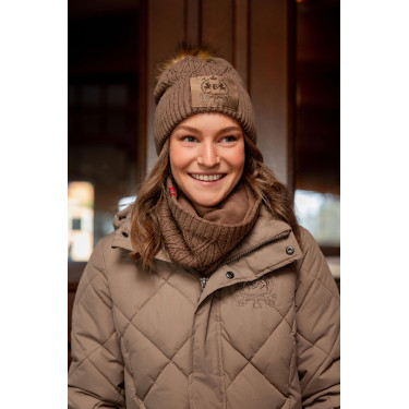 Gebreide halswarmer B Vertigo Faye Bruin modder Beige