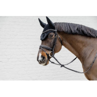 Bridon Dy'on D collectie gecombineerde neusriem gevlochten met Pull Back Zwart