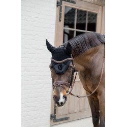 Bridon Dy'on D collectie gecombineerde neusriem gevlochten met Pull Back Bruin Bridon Dy'on D collectie gecombineerde neusriem gevlochten met Pull Back Bruin