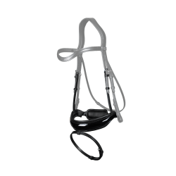 Muserolle Dy'on dressuur plat leer Gecombineerd Breed Sluiting Pull Back Lak