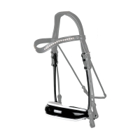 Neusriem Dy'on collectie dressuur rond leder Groot Vernist Met Witte Voering Zwart Neusriem Dy'on collectie dressuur rond leder Groot Vernist Met Witte Voering Zwart